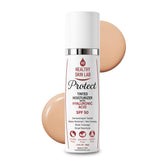 Healthy Skin Lab Protect tinted moisturizer bottle front with SPF 50 and sheer tint.