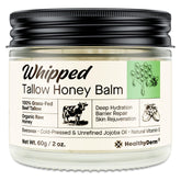 HealthyDerm bálsamo de sebo de res con miel, textura crema con absorción rápida.