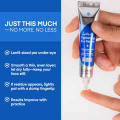 HealthyDerm Instant Eye Lift Serum applied under-eye during a morning routine.