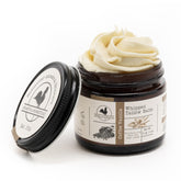 Hearth and Homestead whipped tallow balm coffee vanilla bottle, smooth daily moisturizer.