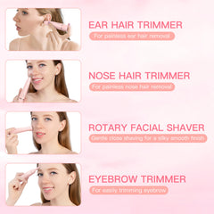 HEBECA foil head close-up highlighting skin-safe trimming capability.