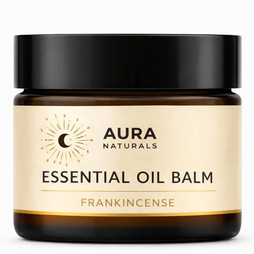 Heidelux Aura Naturals Frankincense Balm jar close-up for soothing joint comfort.