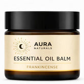 Heidelux Aura Naturals Frankincense Balm jar close-up for soothing joint comfort.