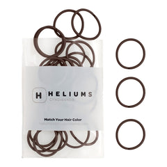 Heliums gomas-cabello-pequenas-marron-oscuro para cabello fino, ideal para peinados diarios.