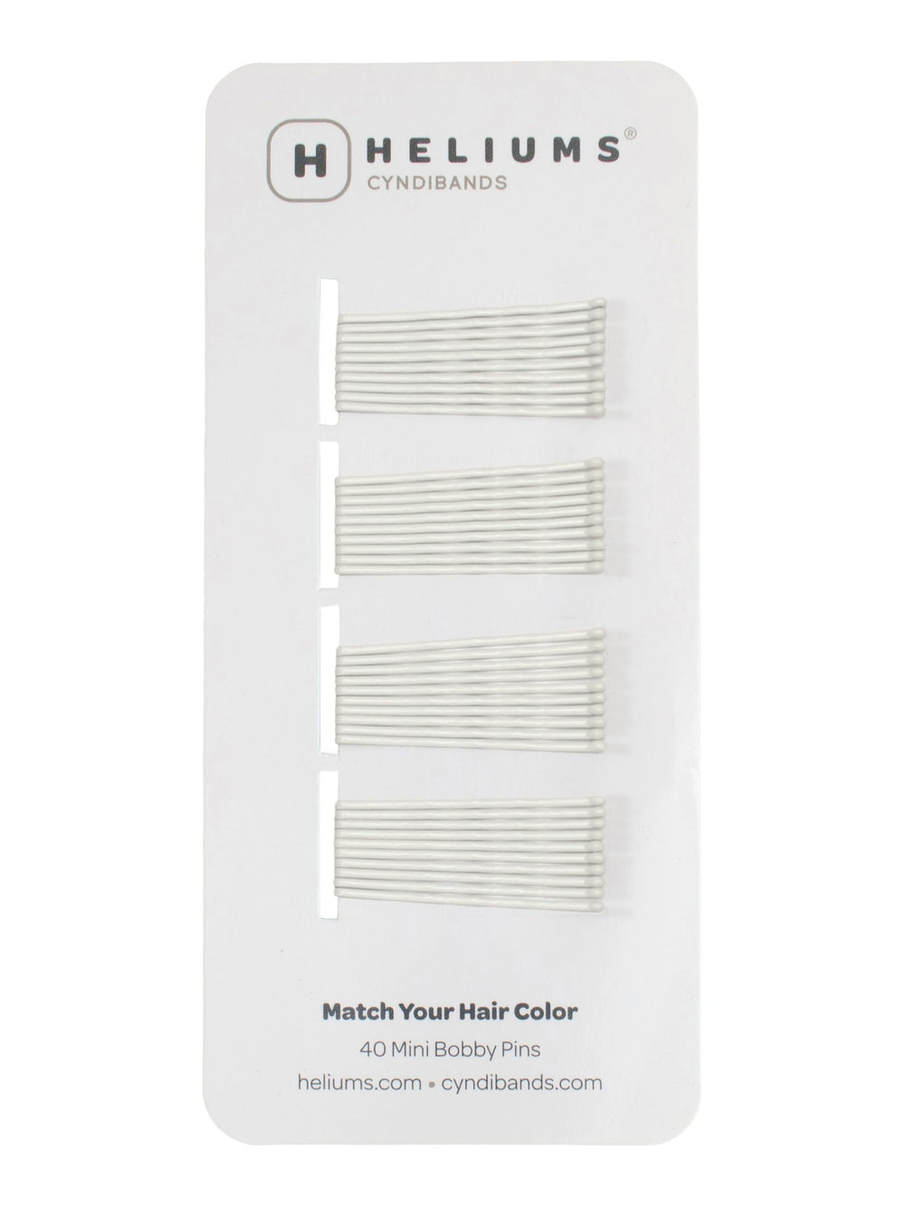 Pinzas mini Heliums blancas de 1,5 pulgadas para cabello fino.