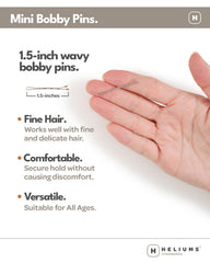 Heliums pinzas mini para cabello claro, casi invisibles en rubio claro.