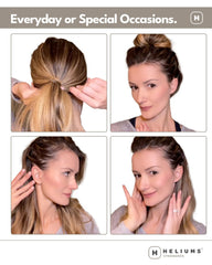 Recogido para boda con pinzas Heliums, discreto y duradero.