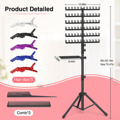 Hemndic Braiding Hair Rack height adjustment supports table or floor setup.