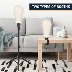 Hemndic height-adjustable wig stand adapts to your preferred height.