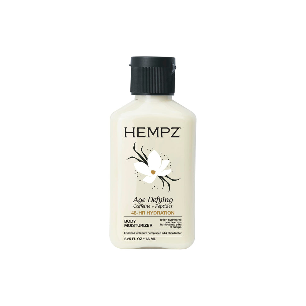 Hempz Age Defying body lotion bottle for daily hydration and smooth skin.