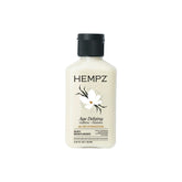 Hempz Age Defying body lotion bottle for daily hydration and smooth skin.
