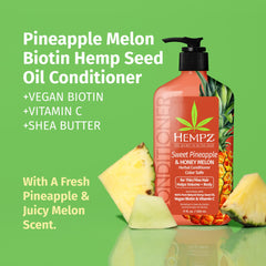 Close up of Hempz Biotin Conditioner being applied to hair for detangling