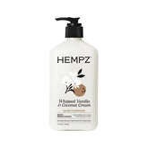 Hempz, botella de crema batida vainilla y coco para hidratación suave