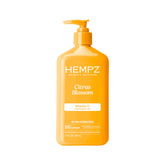 Hempz Citrus Blossom, botella: crema corporal para piel suave y nutrida.