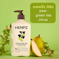 Hempz crema corporal te verde pera asiatica fragancia frutal suave.
