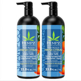 HEMPZ Grapefruit & Peach shampoo bottle showing color-safe hydration.