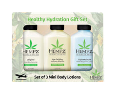 Hempz conjunto de 3 cremas corporales mini para hidratación profunda