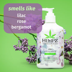 Aroma de Hempz Lila con notas de rosa y bergamota