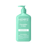 Hempz Loción Corporal Pepino y Aloe: botella lista para uso diario.