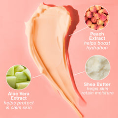 Aroma frutal de Hempz Melocotón Jugoso, sensación revitalizante.