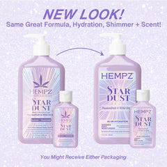 Hempz Star Dust iridescent shimmer on skin for subtle sparkle
