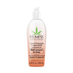 Hempz Sweet Pineapple & Honey Melon oil bottle for lightweight hydration