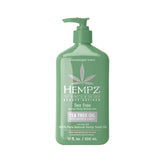 Hempz Tea Tree Herbal Body Moisturizer bottle showing product for moisturized skin