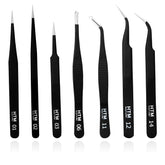 HengTianMei precision micro tweezers set; anti-static stainless steel for delicate tasks.
