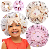 Heniho 2+2 satin bonnets for kids pack, gentle on curls.