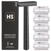 Henson Shaving Razor jet-black razor head detail for a precise, irritation-minimizing shave.