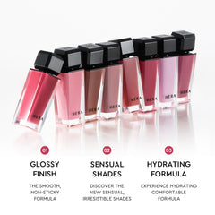 HERA Sensual Nude Gloss moisturizing formula on lips provides hydration