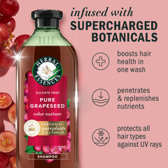Herbal Essences grapeseed shampoo lather demonstrates lightweight nourishment in action.