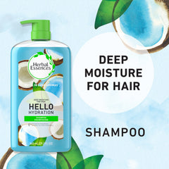 Herbal Essences Hello Hydration color-safe, pH-balanced formula on the bottle.