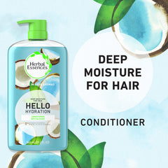 Close-up of creamy texture of Hello Hydration conditioner for smooth, hydrated strands