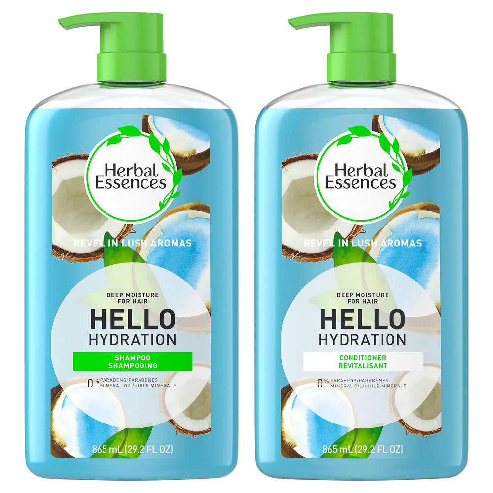 Brand and bottle: Herbal Essences Hello Hydration shampoo for moisturized hair.