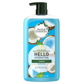 Herbal Essences Hello Hydration shampoo bottle, moisturizing formula and coconut scent for hydration.