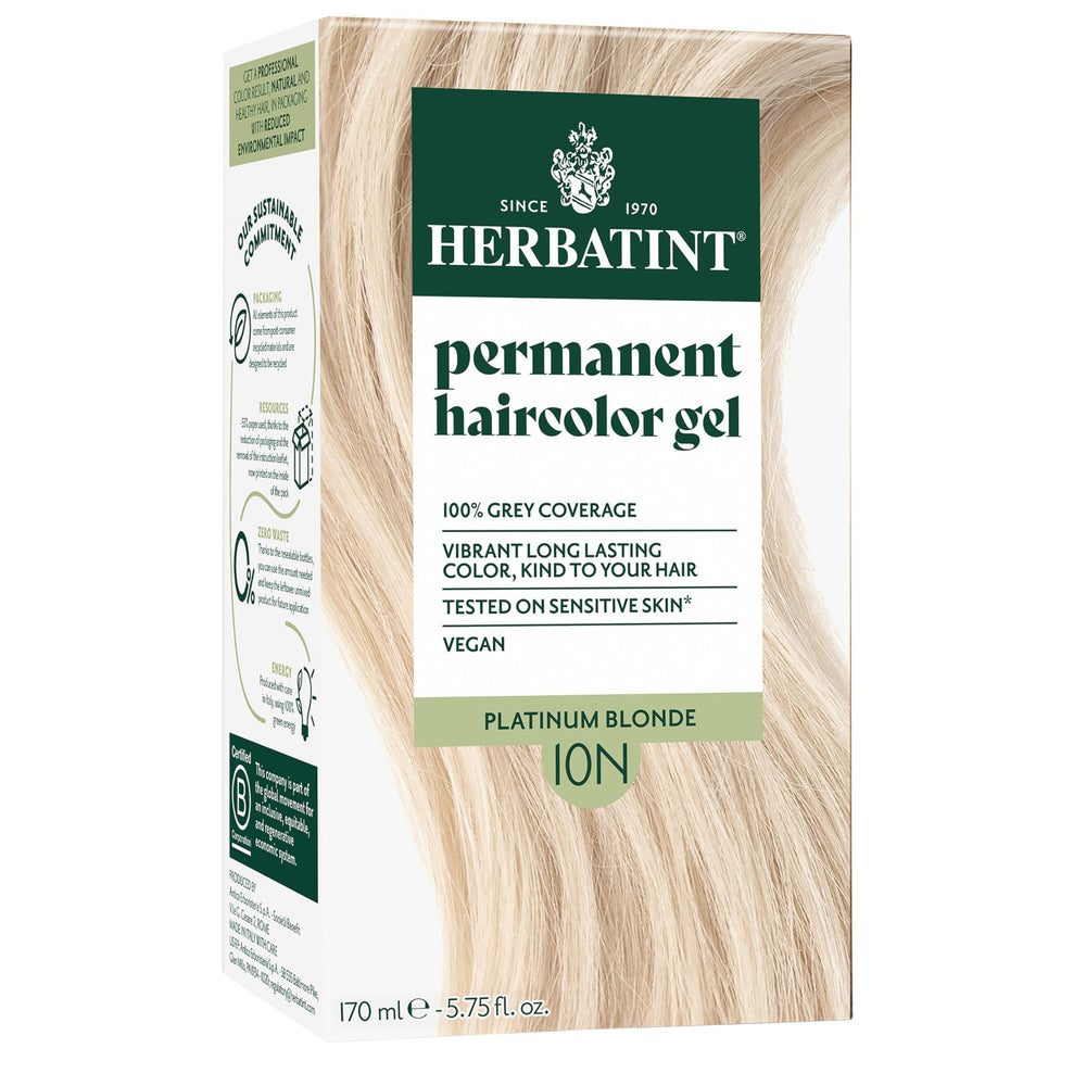 Herbatint 10N Platinum Blonde bottle ready for precise, even color application.