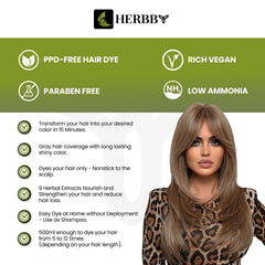 HERBBY hair color shampoo lather demonstrating uniform color uptake