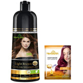 Herbishh Color Shampoo for gray hair provides natural-looking light brown coverage.
