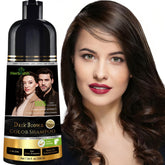 Herbishh Dark Brown Shampoo – caja: coloración rápida y cuidado en una sola pasada.