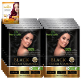 Herbishh natural hair dye shampoo bottle offers long-lasting grey coverage.