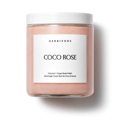 HERBIVORE Coco Rose Body Polish bottle for in-shower exfoliation and hydration.