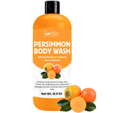 Herblov Persimmon Body Wash en botella transmite frescura y piel suave.