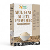Herbs Botanica Multani Mitti packaging visible for natural skincare routine.
