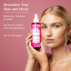 Heritage Store agua de rosas: aplicación en rostro para iluminación e hidratación diaria.