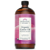 HERITAGE STORE Organic Castor Oil 32oz bottle nourishes hair and skin.