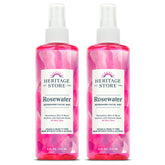 Heritage Store Rosewater bottle close-up for a clean skincare ritual.