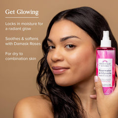 HERITAGE STORE Rosewater & Glycerin mist spray delivering even facial application