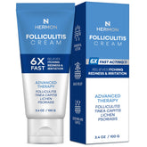 Hermon Folliculitis Cream bottle front view for scalp and body care.