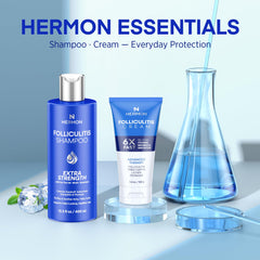 Hermon Folliculitis Cream label detail helps check ingredients for sensitive skin.
